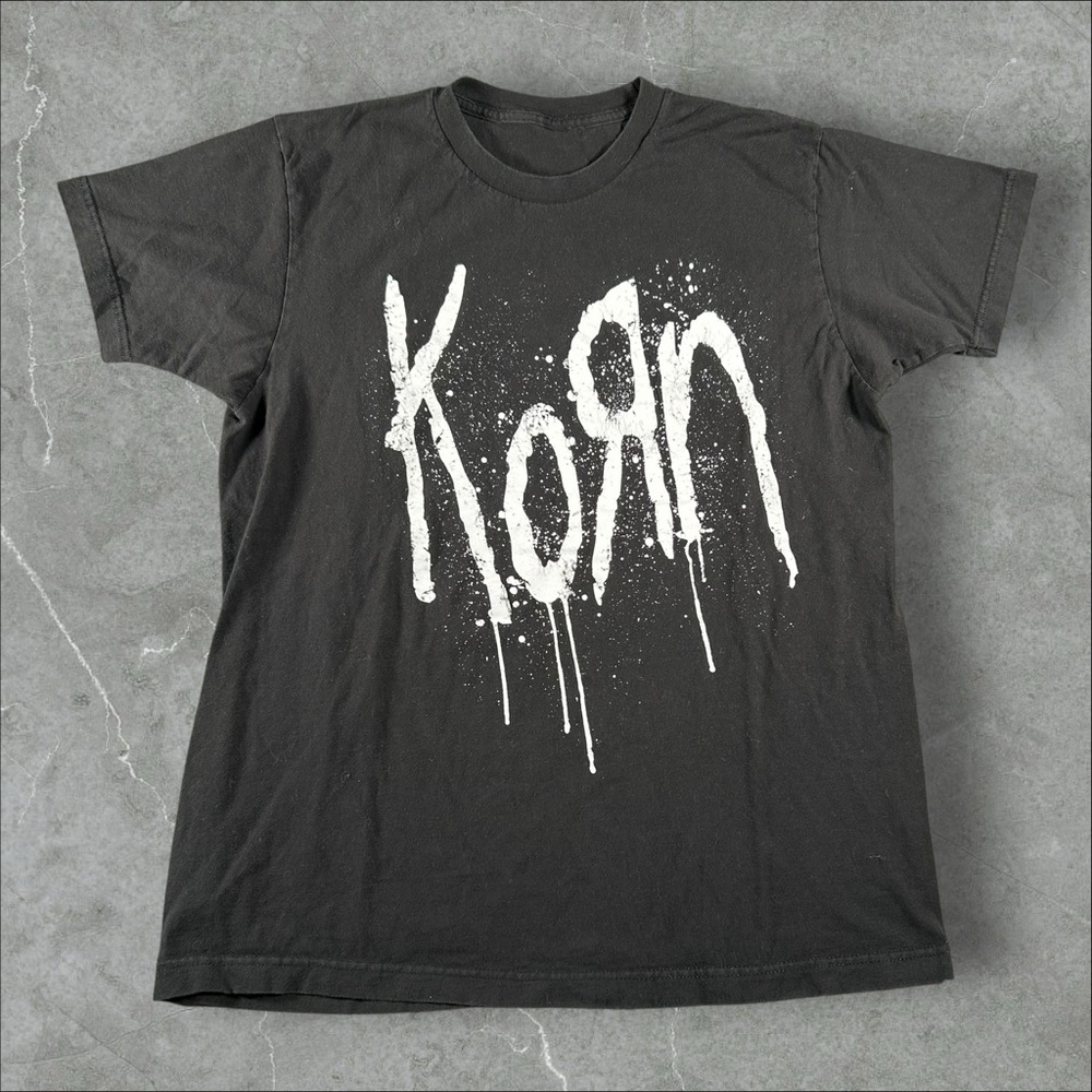 Vintage Korn Shirt Mens Medium Black Y2K Nu Metal‎ Band Still A Freak 2000s Goth